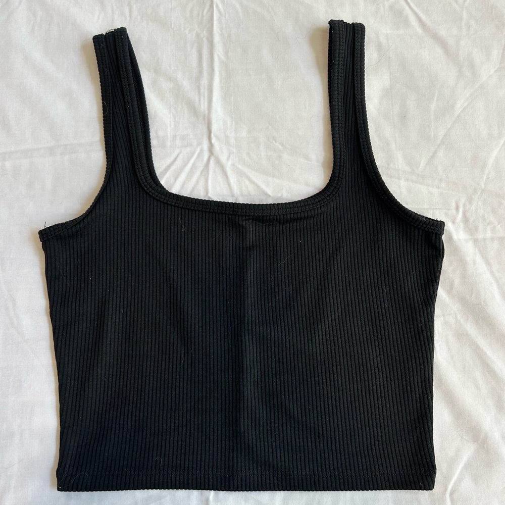 Hollister Black Ribbed Crop Top